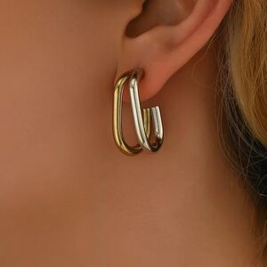 Gold and Silver Hoop Earrings